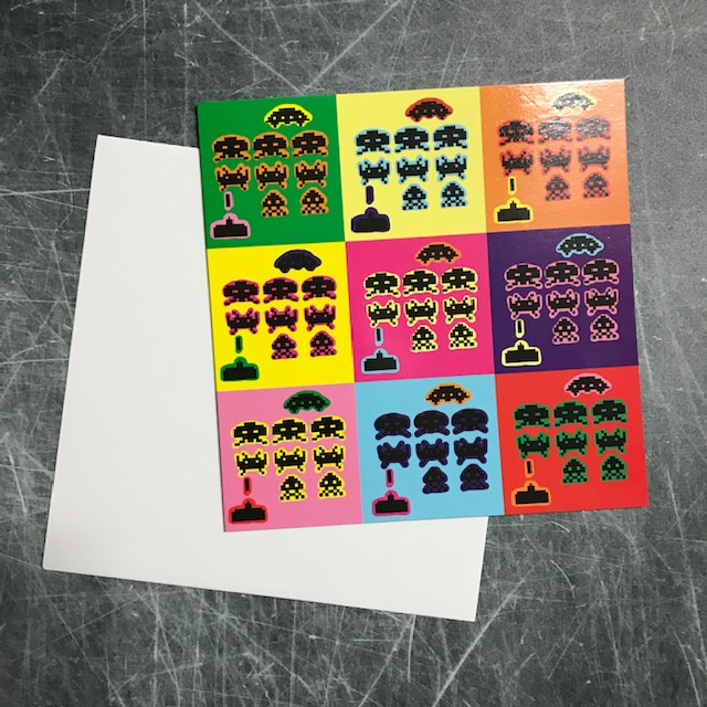 Ansichtkaart Space Invaders pop-art