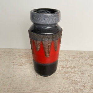 West Germany vaas druipglazuur rood