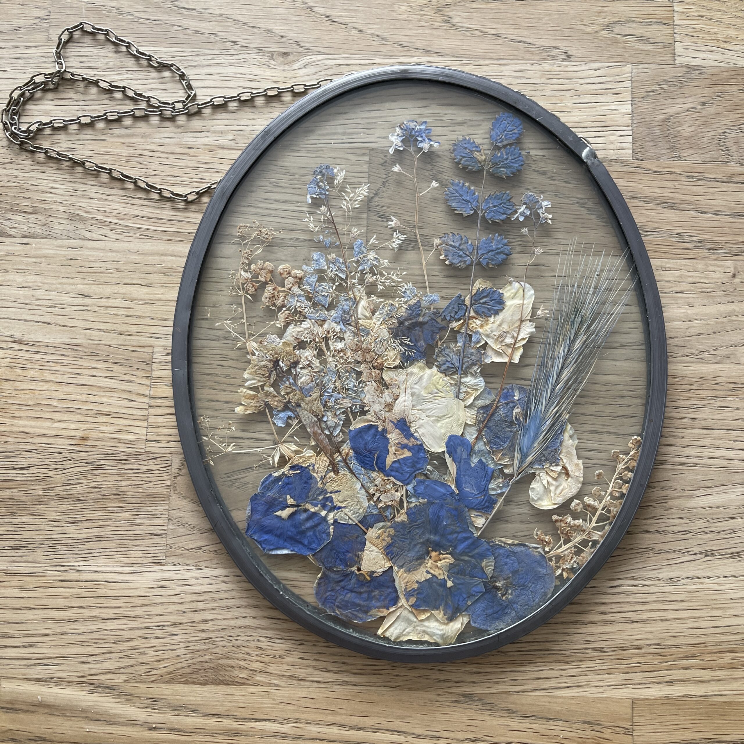 Vintage schilderij droogbloemen