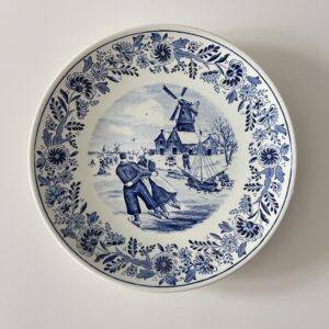 Delft (Boch) wandbord Samen schaatsen