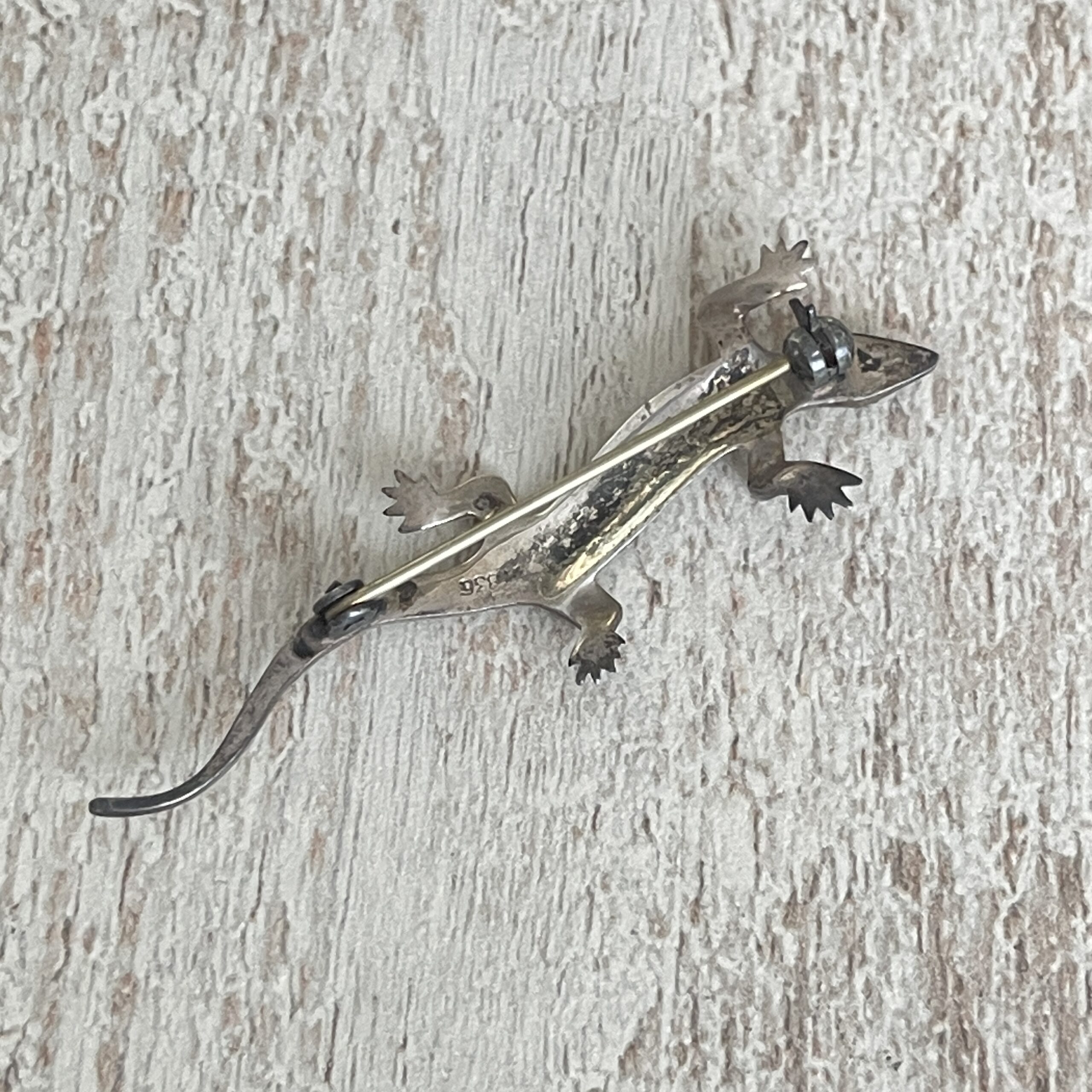 Vintage zilveren broche hagedis - Afbeelding 5
