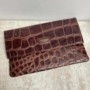Crocoleren bruine clutch Osprey London
