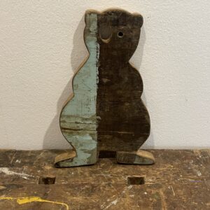 Sloophout snijplank Beer groen/bruin