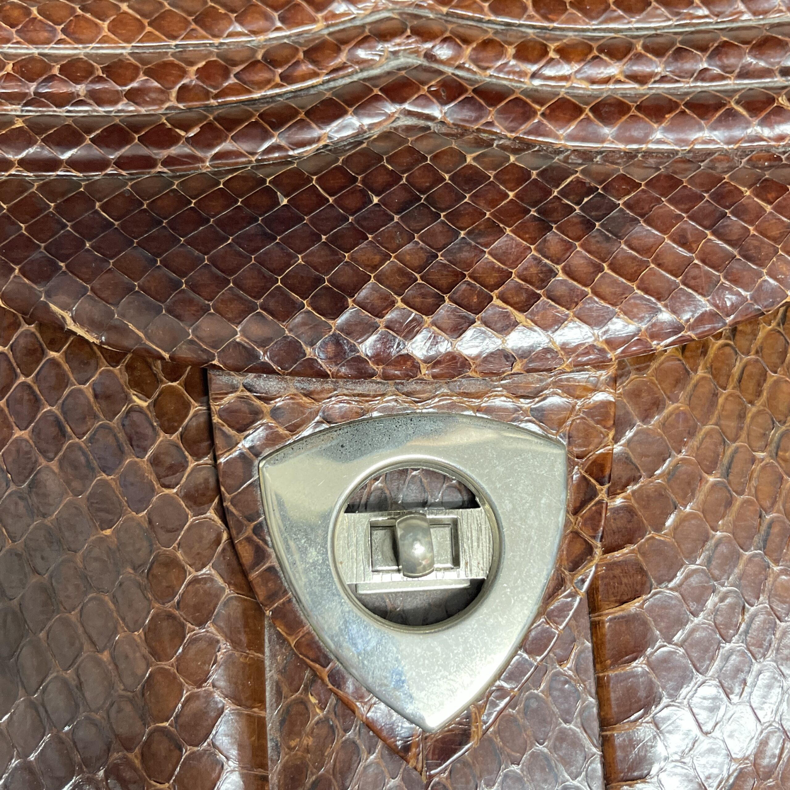 Vintage slangenleren tas Grace Kelly - Afbeelding 5