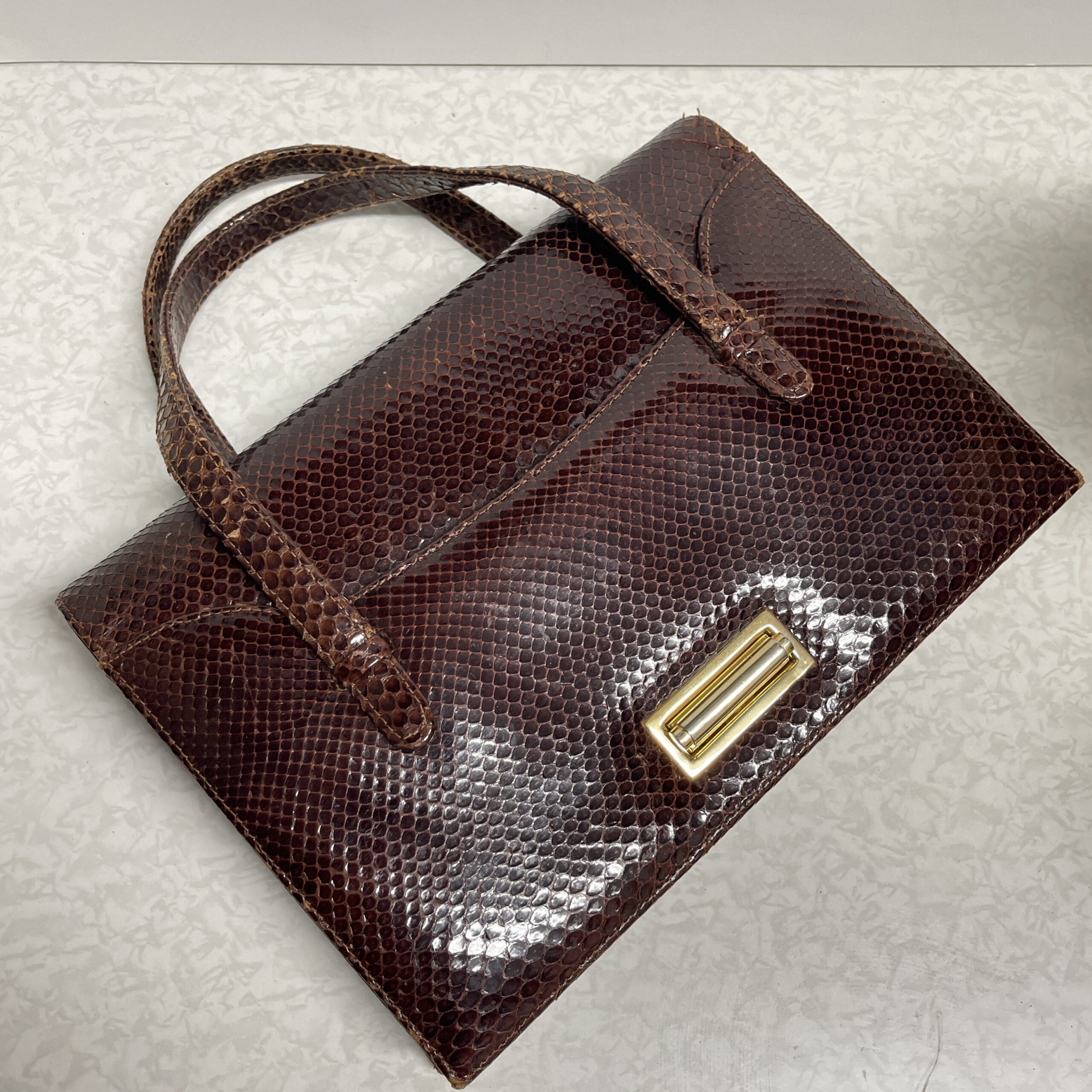 Vintage slangenleren tas Jackie O. - Afbeelding 3
