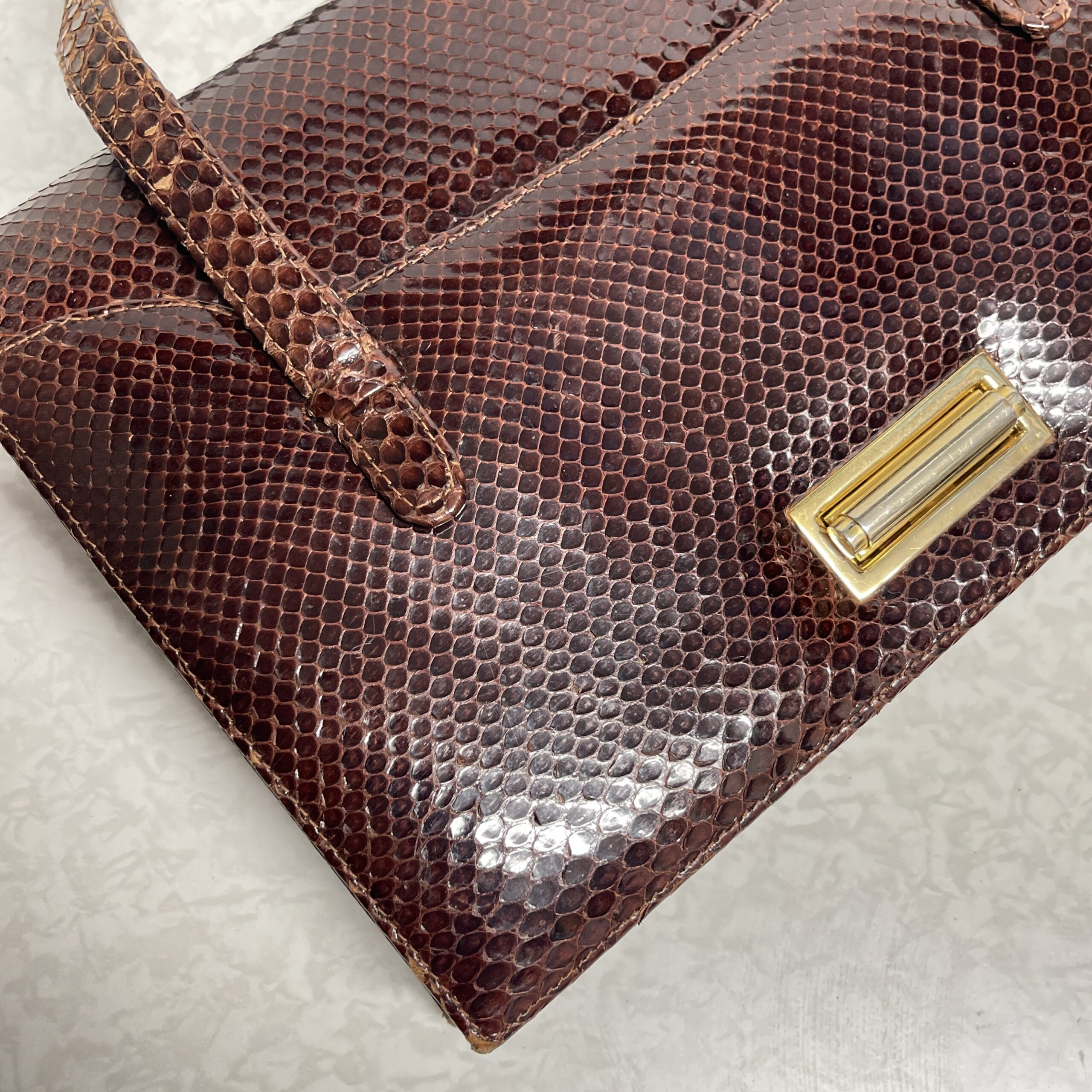 Vintage slangenleren tas Jackie O. - Afbeelding 4