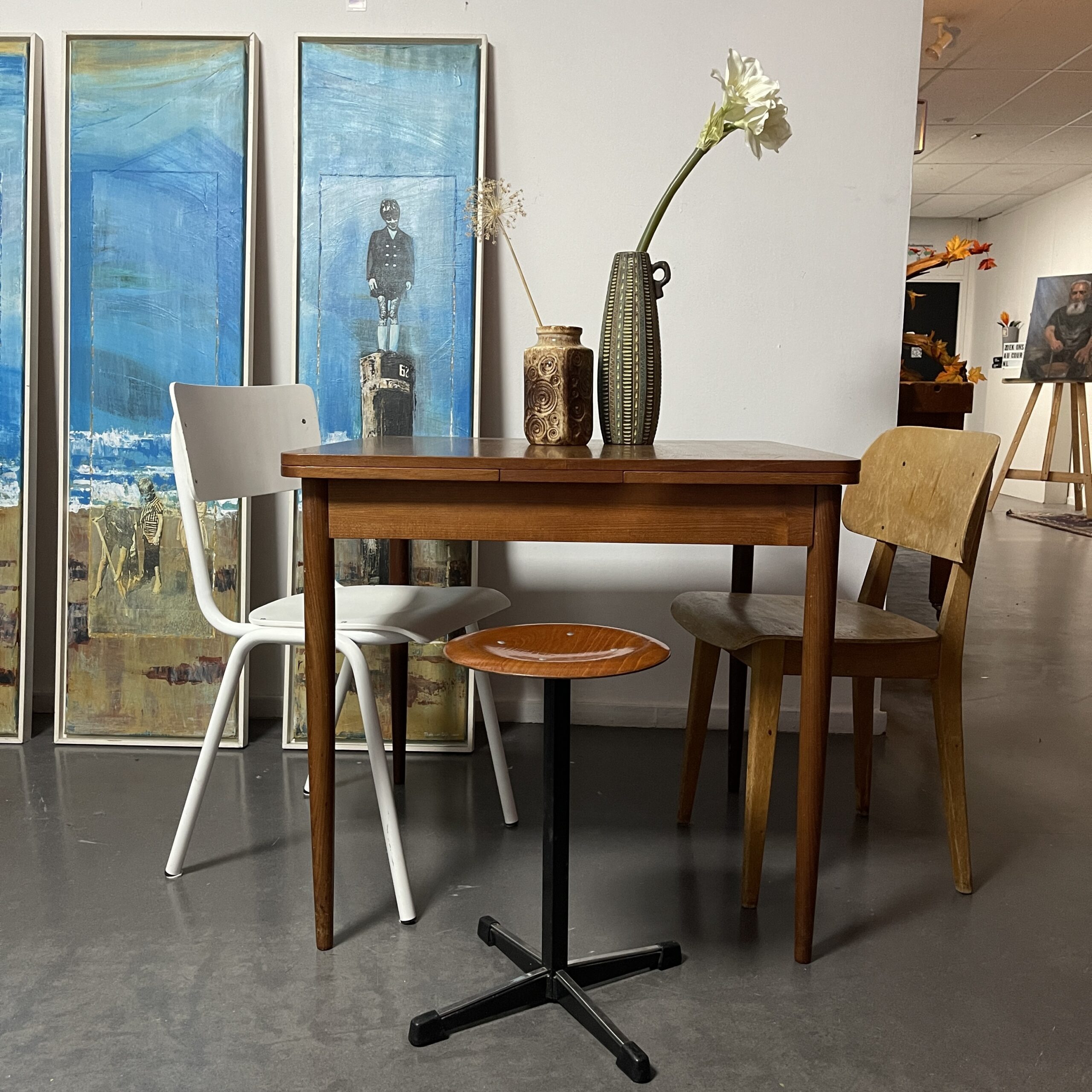 Vintage Scandi teak eettafel uitschuifbaar - Afbeelding 2