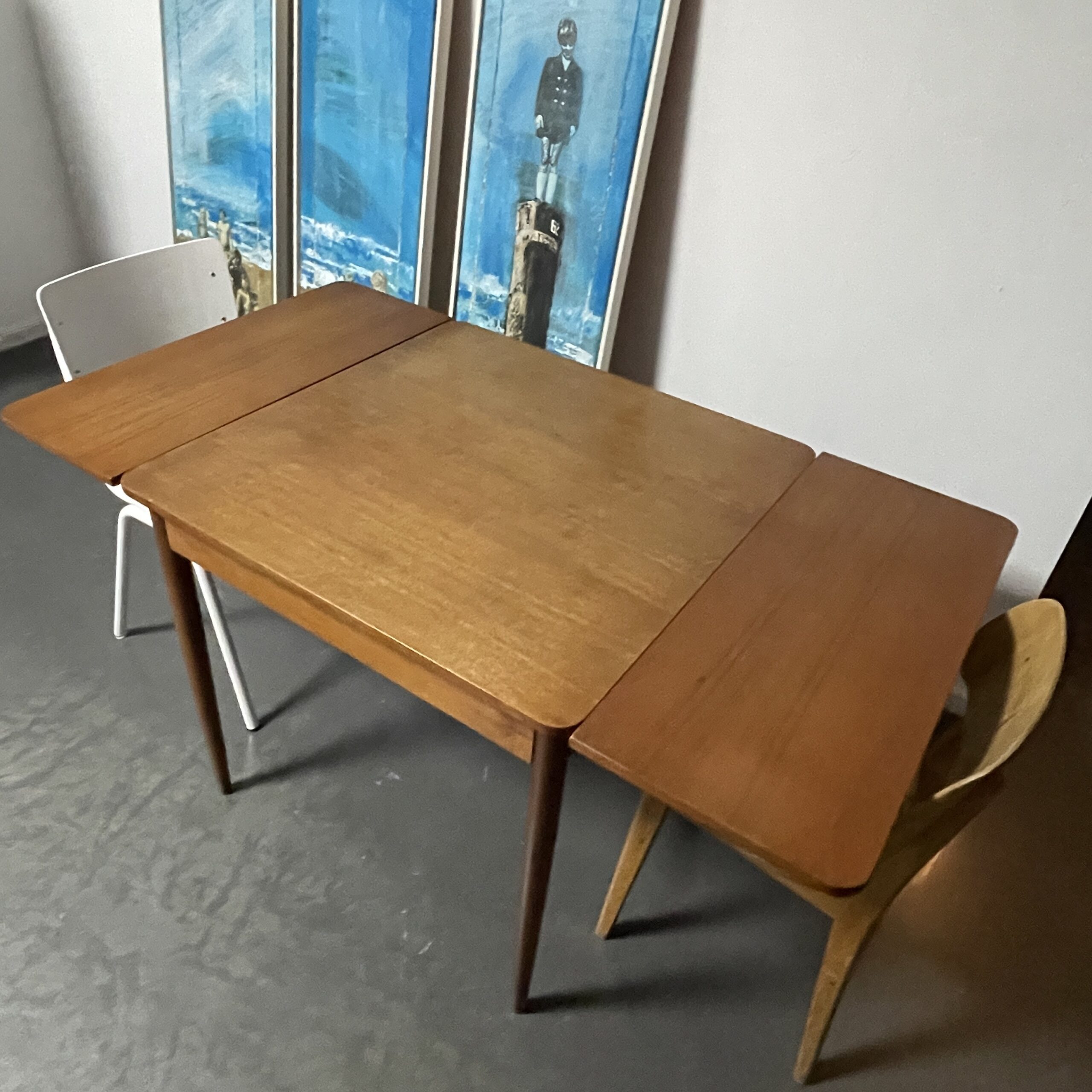 Vintage Scandi teak eettafel uitschuifbaar - Afbeelding 10