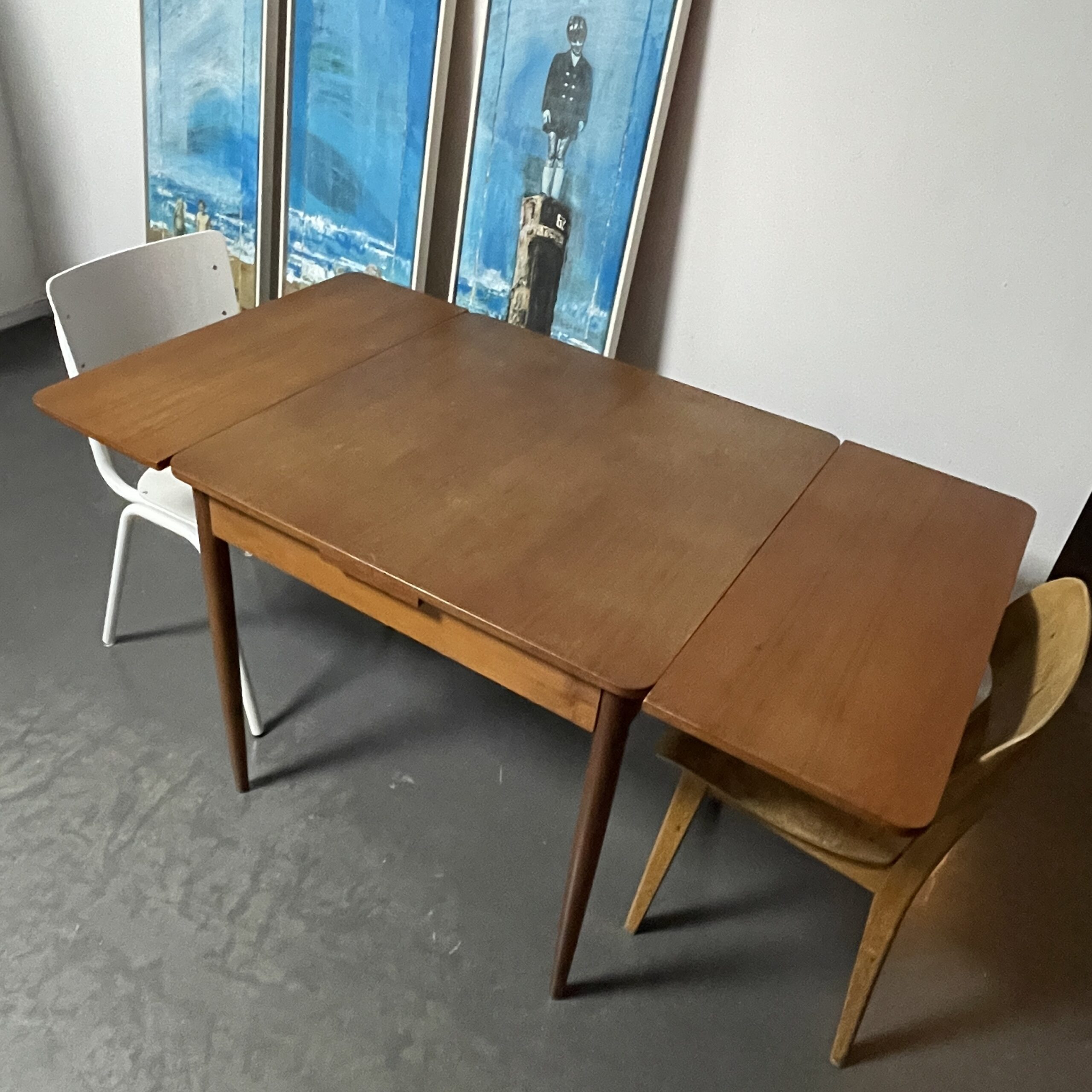 Vintage Scandi teak eettafel uitschuifbaar - Afbeelding 11