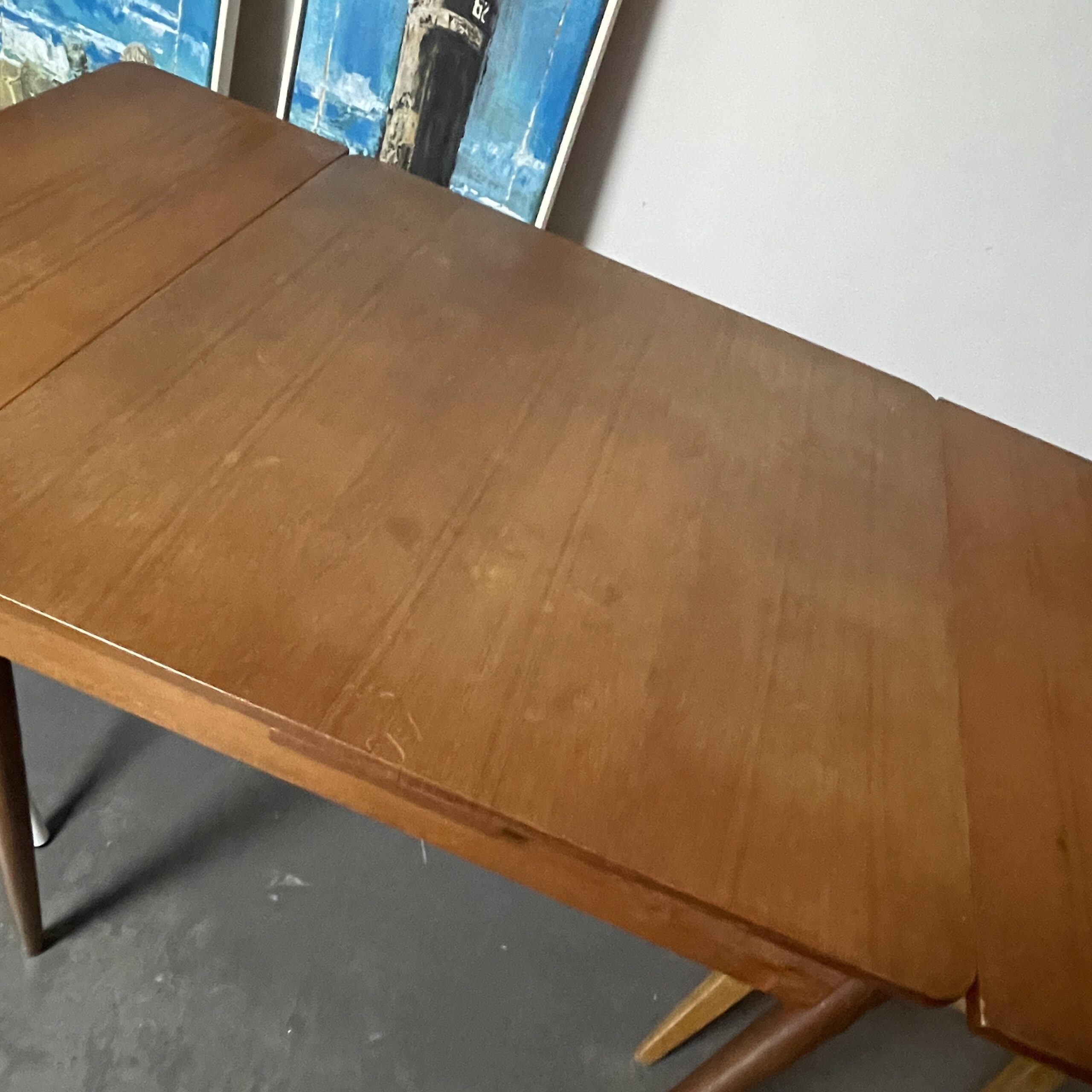 Vintage Scandi teak eettafel uitschuifbaar - Afbeelding 12