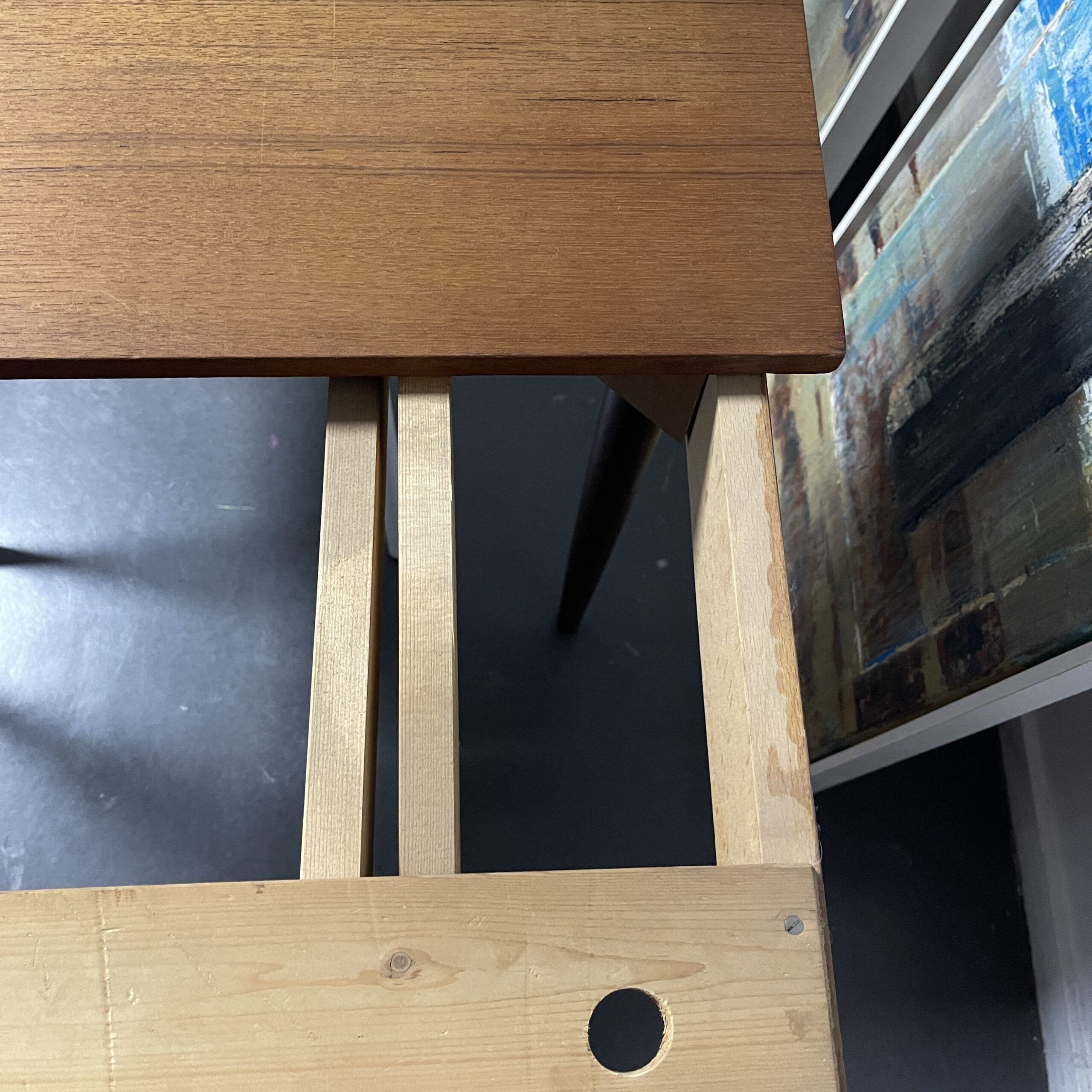 Vintage Scandi teak eettafel uitschuifbaar - Afbeelding 14