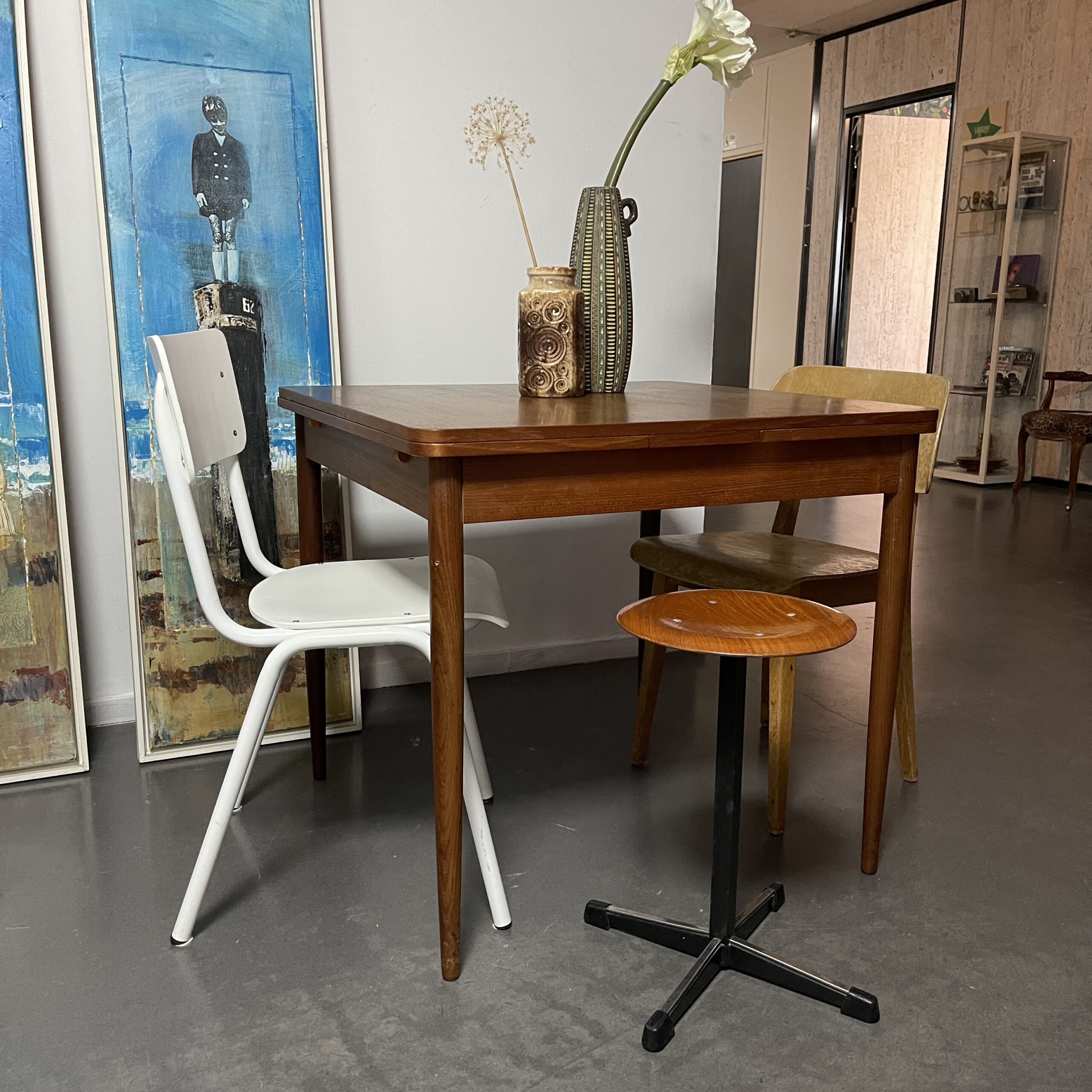 Vintage Scandi teak eettafel uitschuifbaar - Afbeelding 3