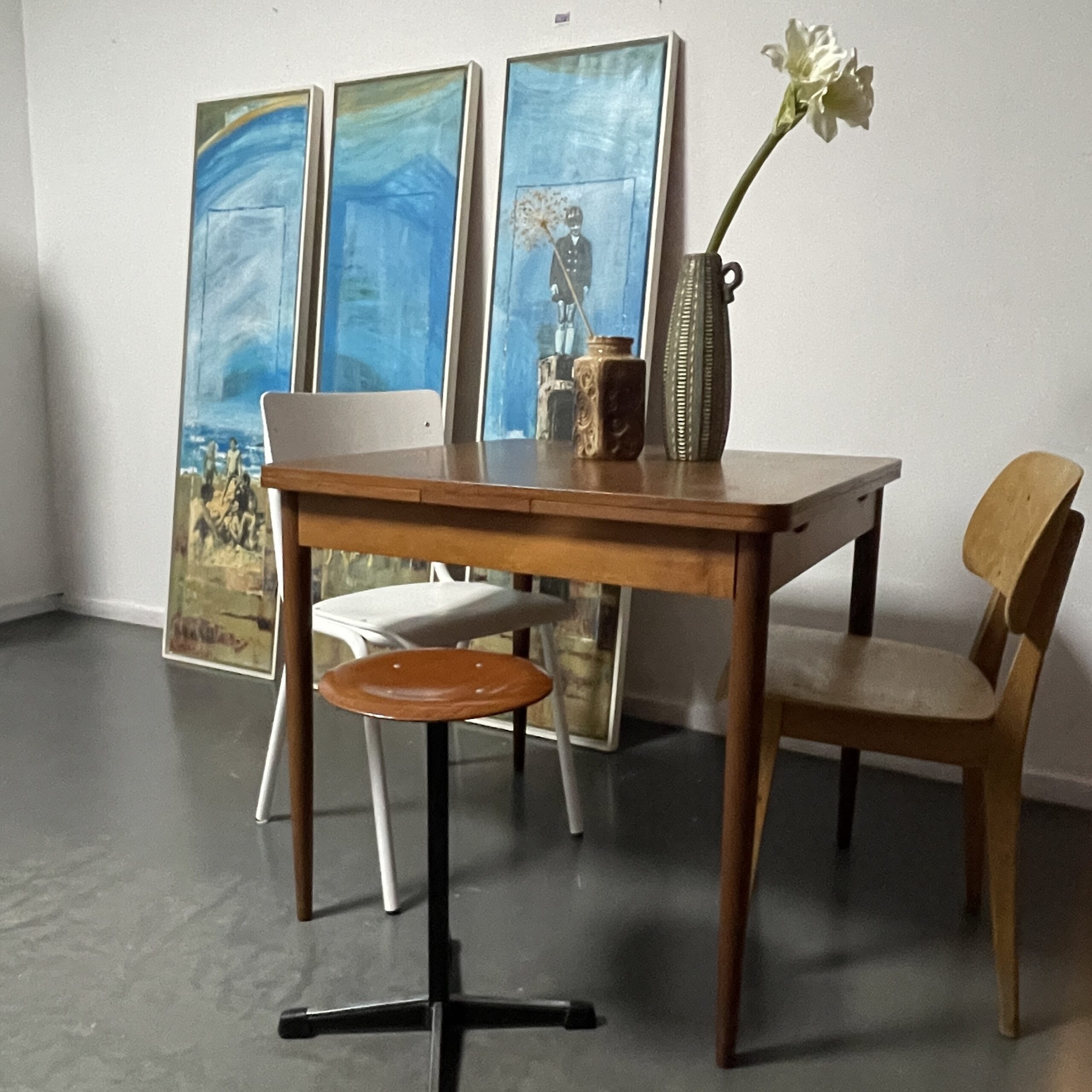 Vintage Scandi teak eettafel uitschuifbaar - Afbeelding 4