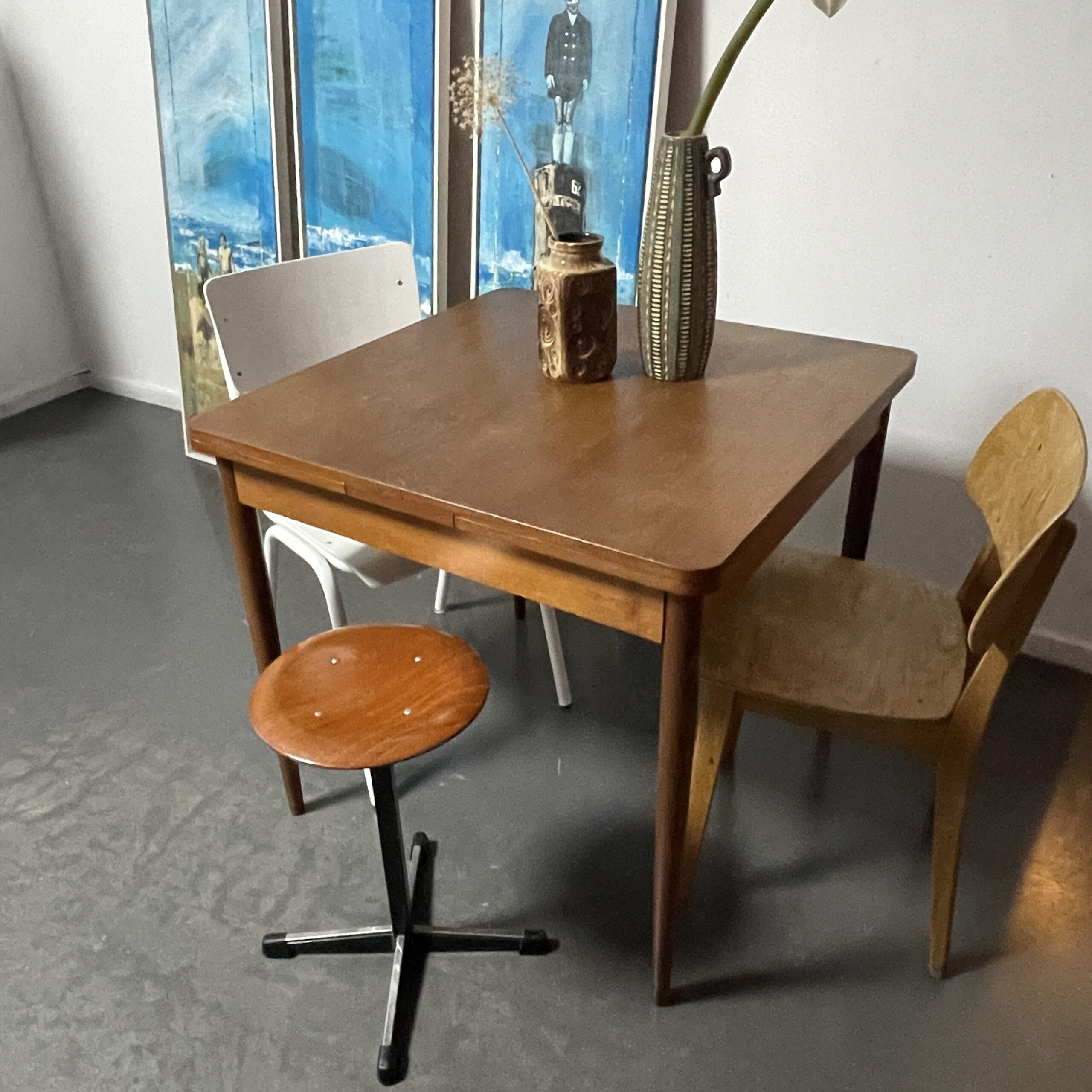 Vintage Scandi teak eettafel uitschuifbaar - Afbeelding 5