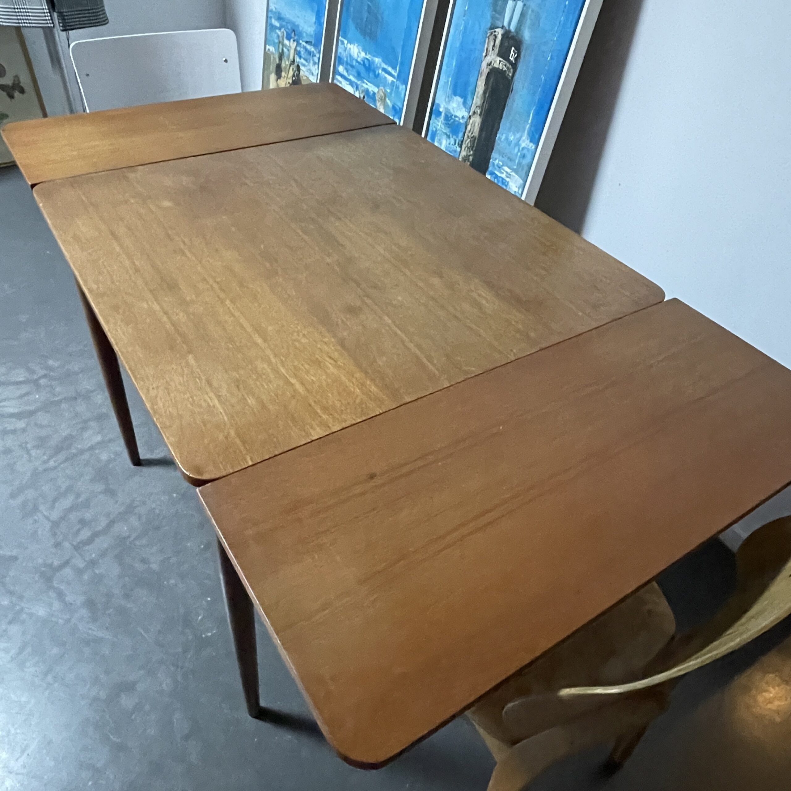 Vintage Scandi teak eettafel uitschuifbaar - Afbeelding 7