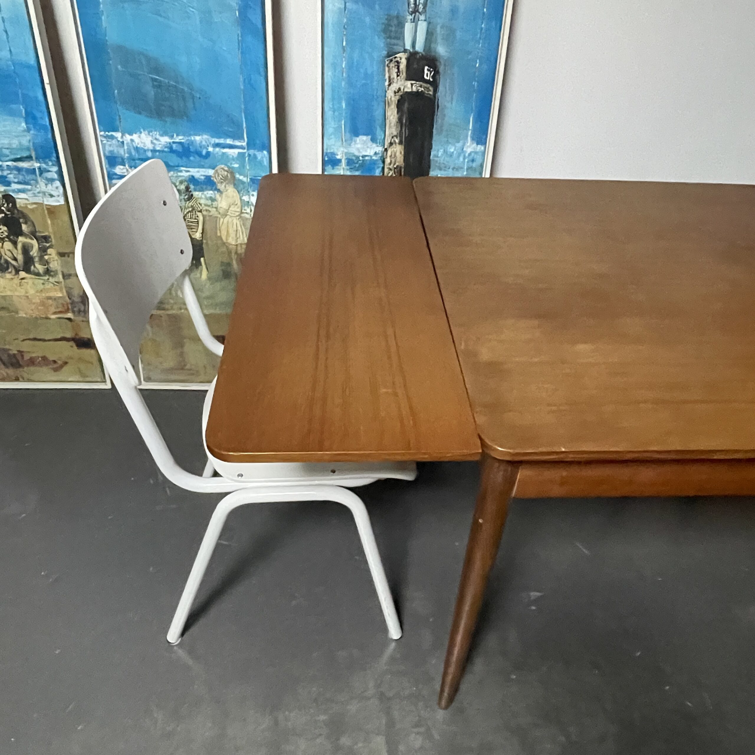 Vintage Scandi teak eettafel uitschuifbaar - Afbeelding 8