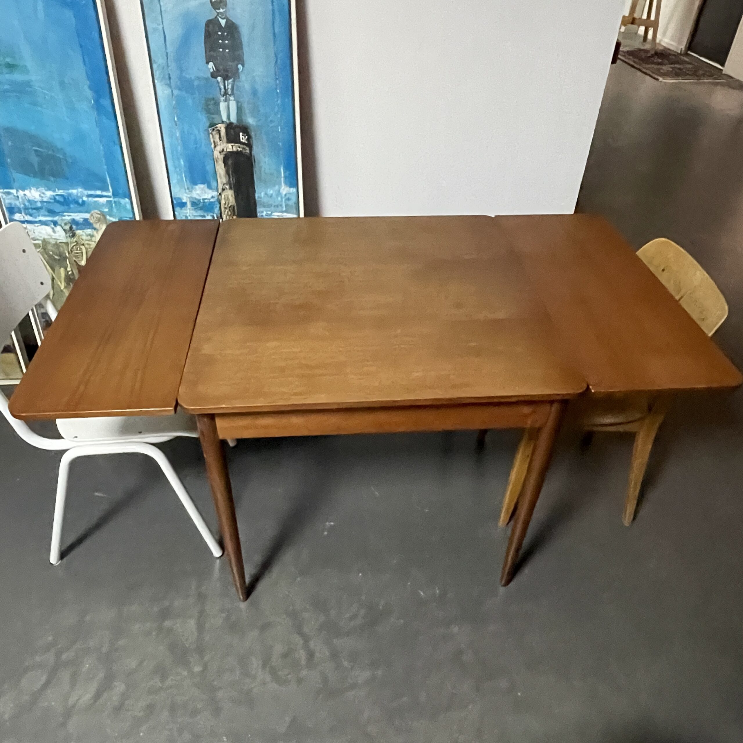 Vintage Scandi teak eettafel uitschuifbaar - Afbeelding 9