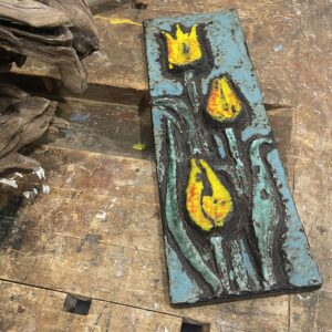 Vintage Ruscha wandtegel tulpen