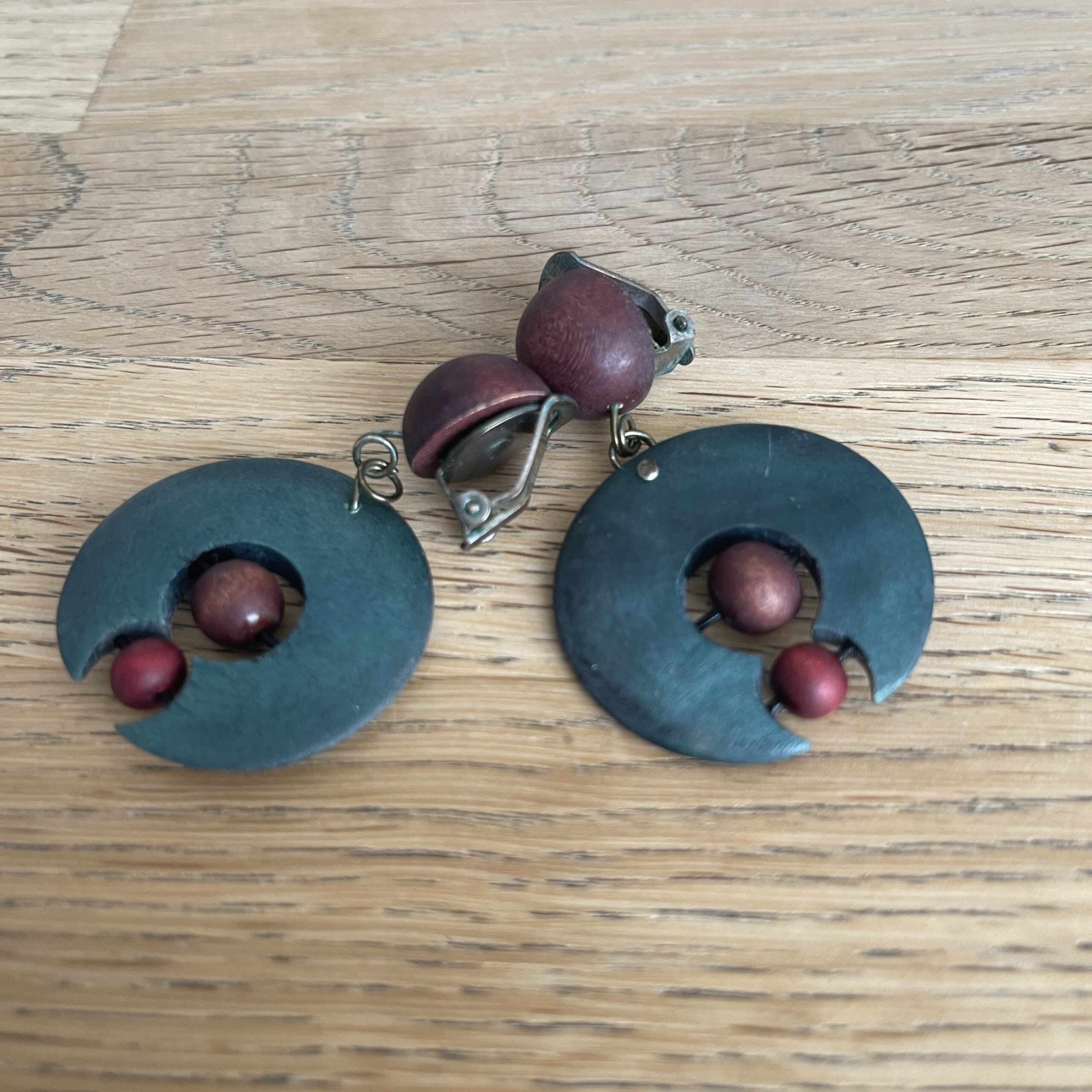 Vintage oorbellen Blueberry - Afbeelding 2
