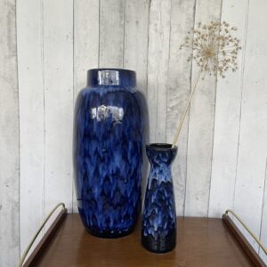West Germany vaas blauw groot